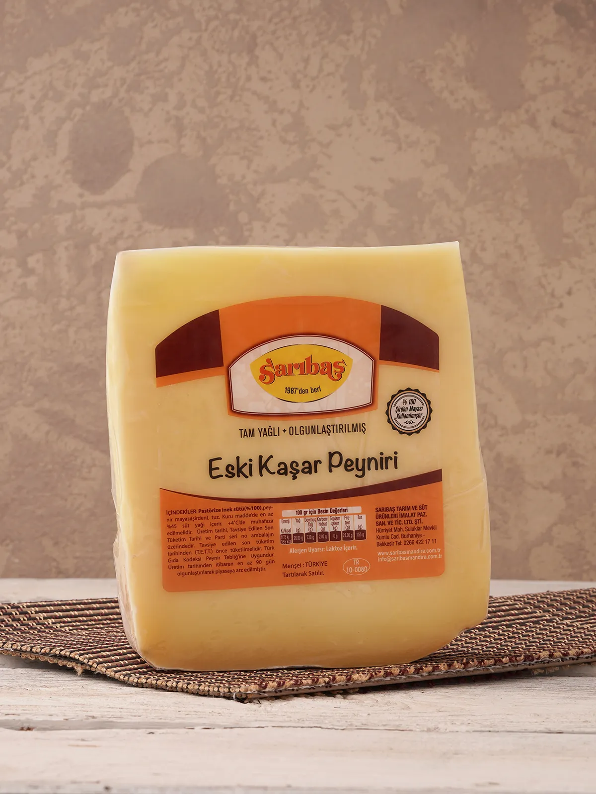 Tam Yağlı Eski Kaşar Peyniri 350 GR