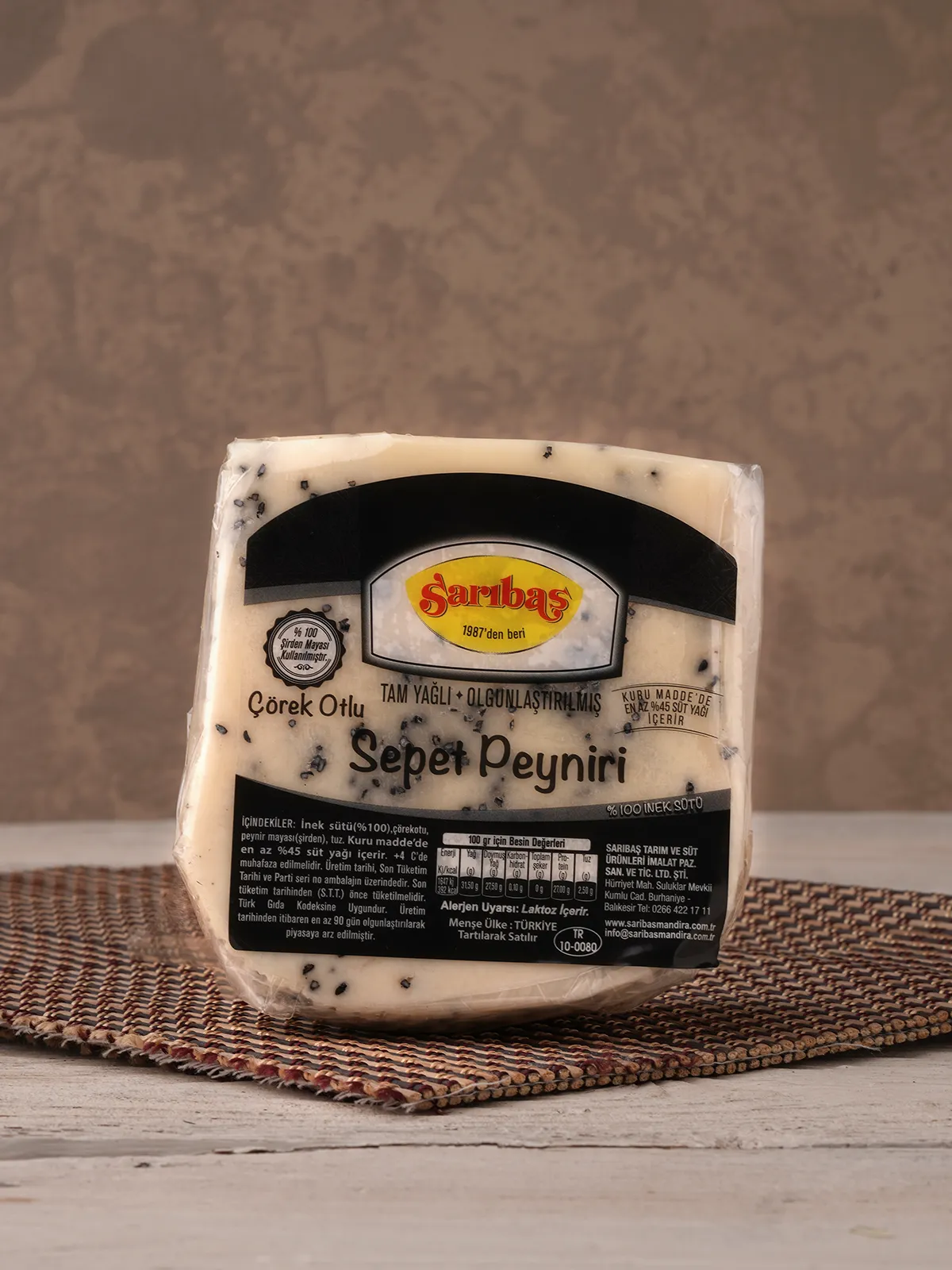 Çörek Otlu Tam Yağlı Sepet Peynir 350 GR